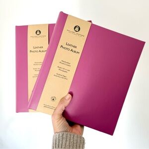 Gallery Leather Pink Photo Album Set of 2 Brand New